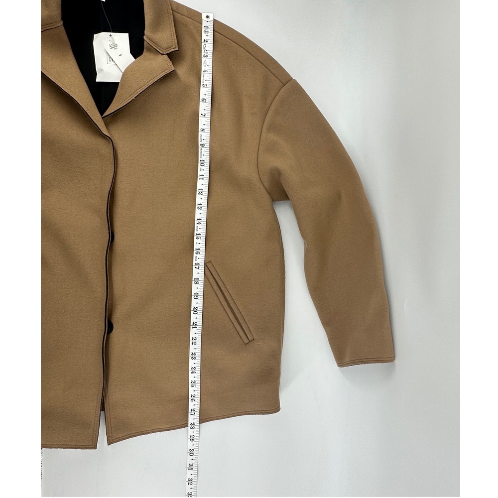 GAP Wool Blend Coat Womens MT Camel Brown Boxy Oversized Minimalist Academia - Picture 7 of 8